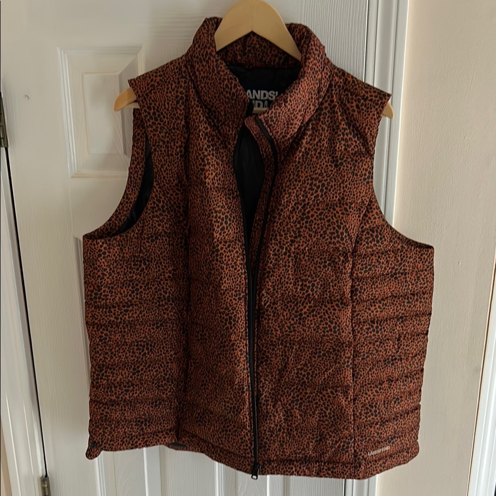 Lands' End Women's Leopard Print Puffer Vest